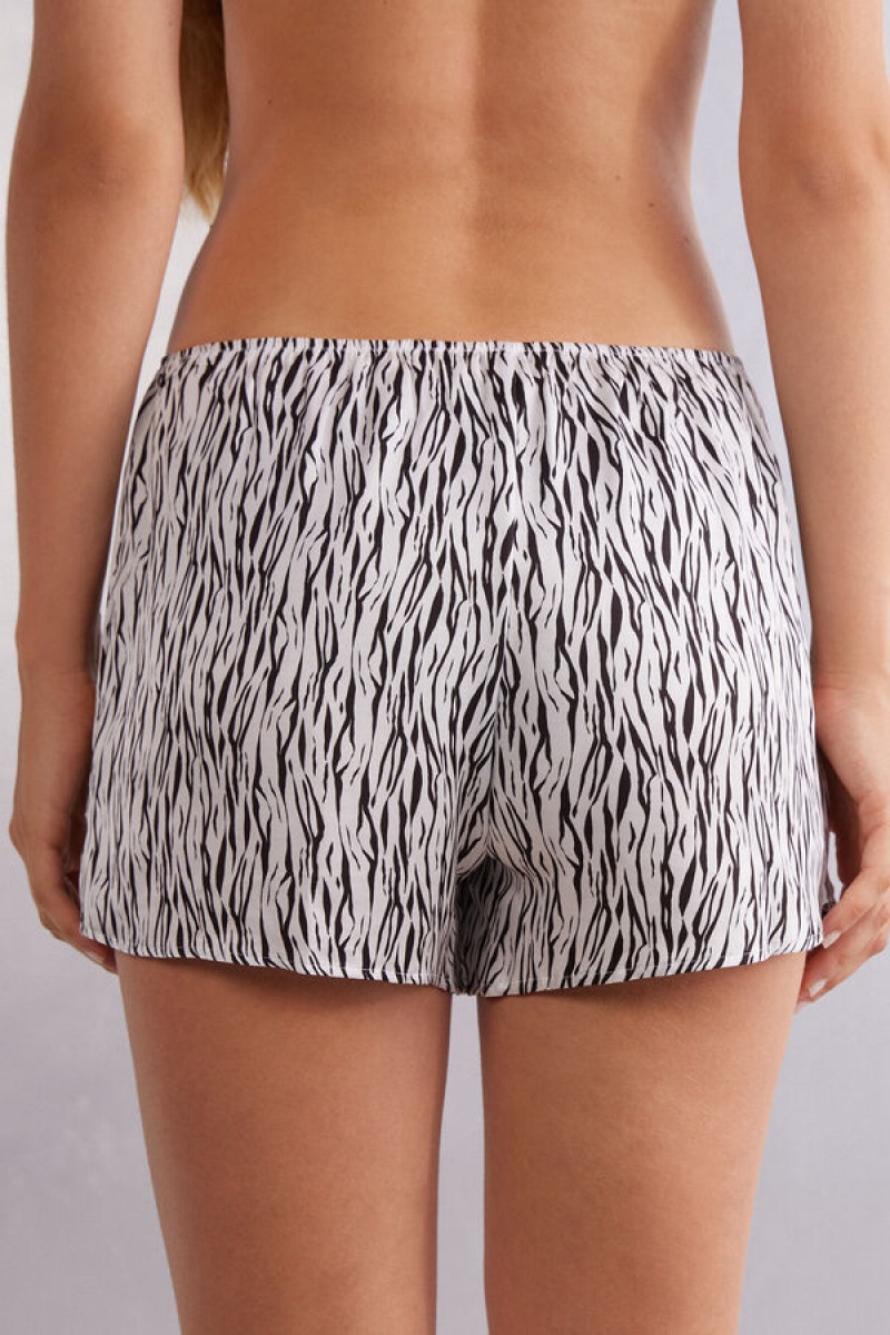 Intimissimi Go Animalier Viscose Satin Shorts Visebojne | SN-ITMSM58388