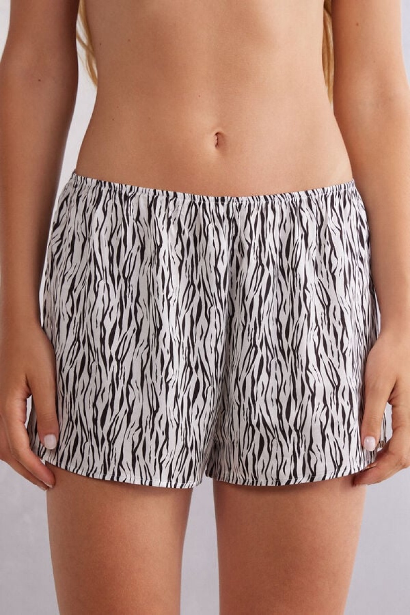 Intimissimi Go Animalier Viscose Satin Shorts Visebojne | SN-ITMSM58388