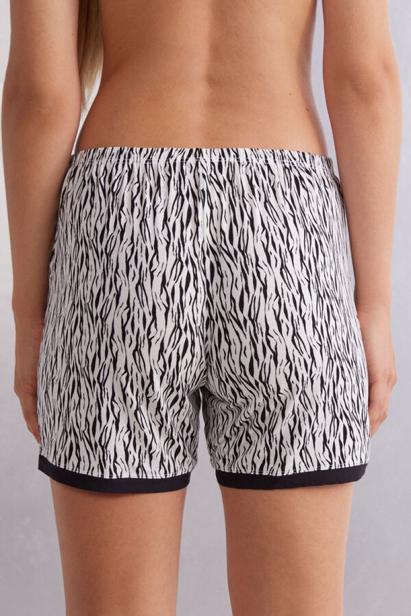 Intimissimi Go Animalier Viscose Shorts Visebojne | SN-ITMSM58387