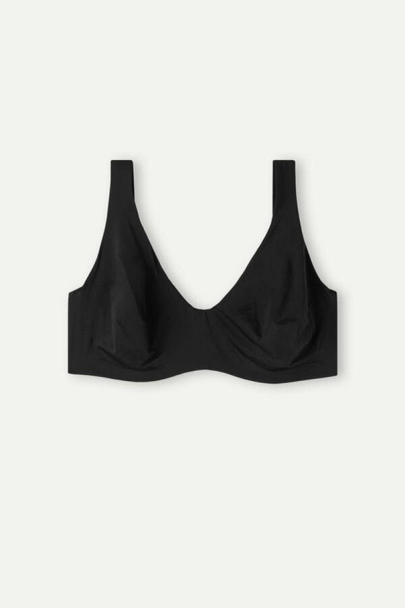 Intimissimi Greta Balconette Bra In Ultralight Microfiber Crne | SN-ITMSM56491