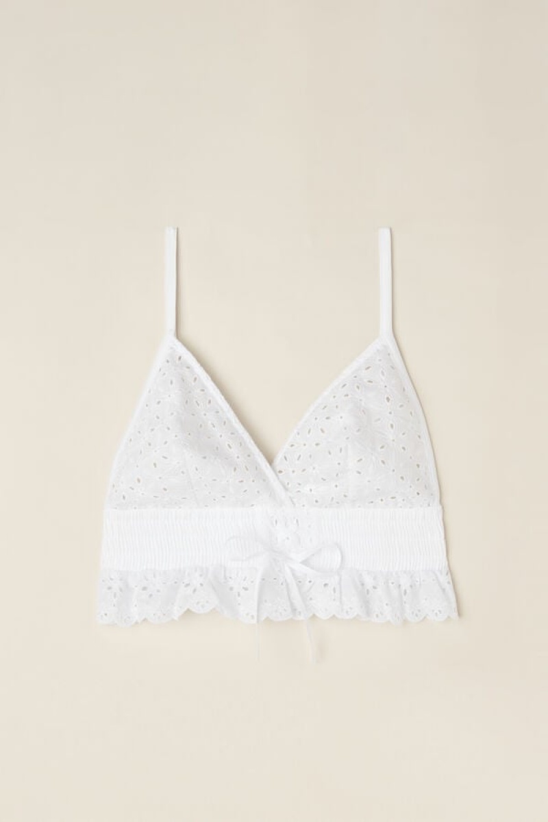 Intimissimi Hello Sunshine Sangallo Lace Bra Top Bijele | SN-ITMSM57988