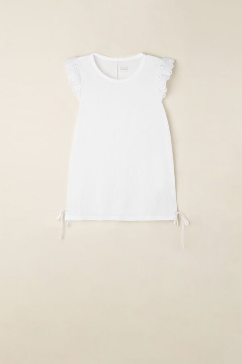 Intimissimi Hello Sunshine Tank Top In Supima® Ultrafresh Cotton Bijele | SN-ITMSM58353