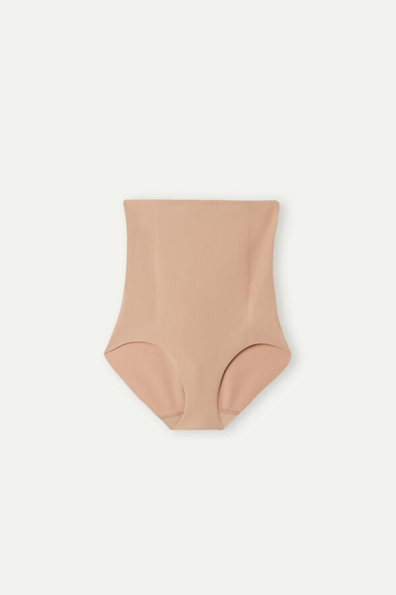 Intimissimi High Waist Shaping Hipster In Seamless Microfiber Bež | SN-ITMSM57681