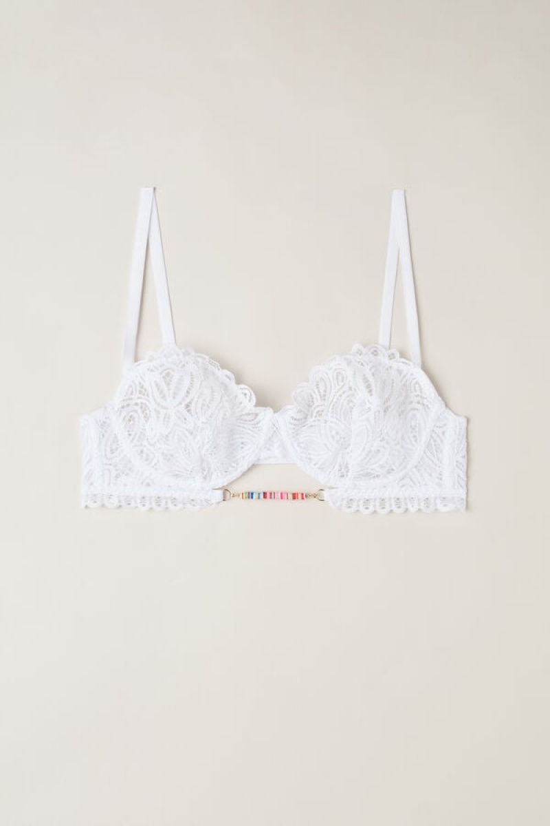 Intimissimi Hot Summer Days Balconette Bra Bijele | SN-ITMSM56531