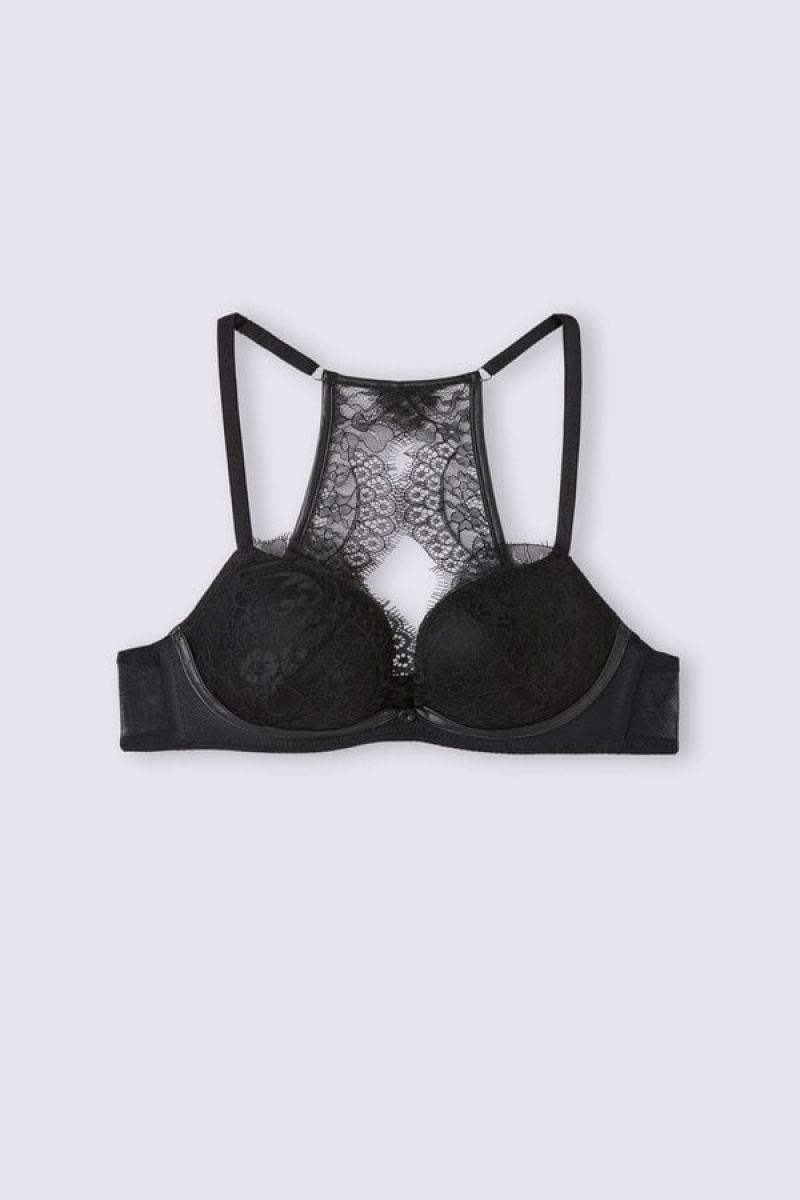 Intimissimi Iconic Beauty Monica Push-up Bra Crne | SN-ITMSM57365