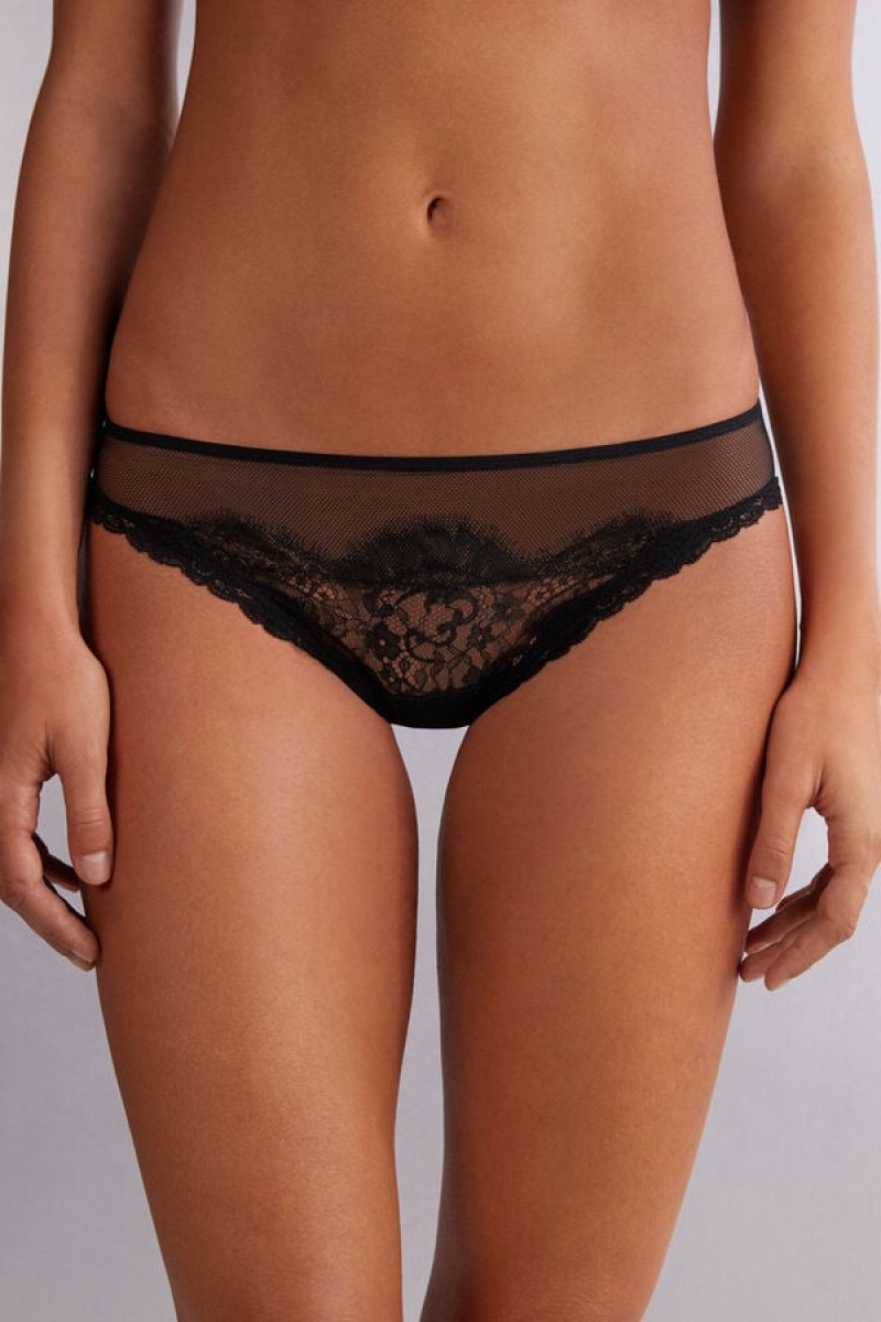 Intimissimi Iconic Beauty Panties Crne | SN-ITMSM57627