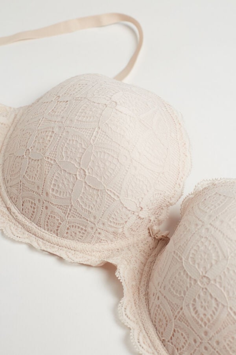 Intimissimi Irina Balconette Bra In Lace Bež | SN-ITMSM56455