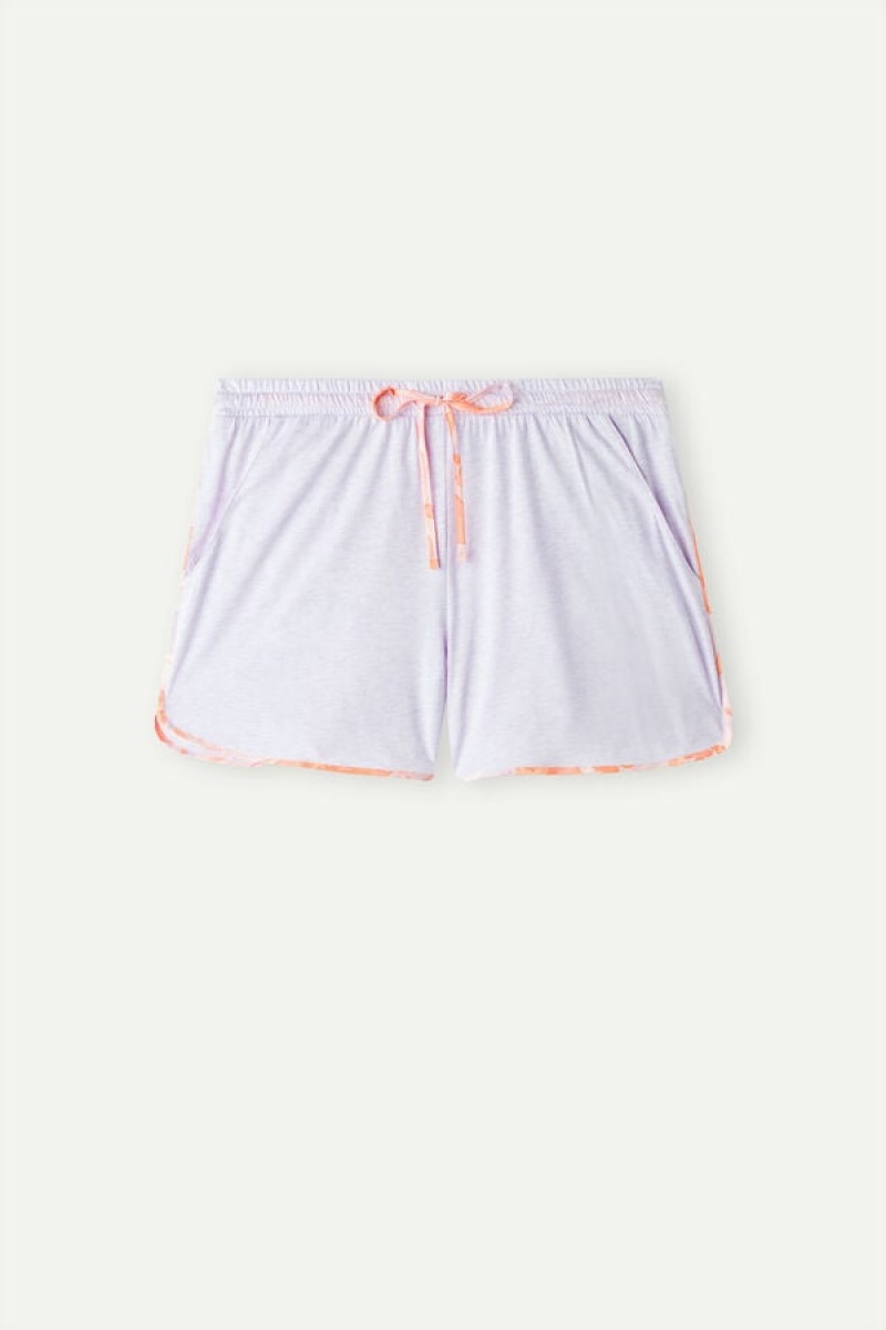 Intimissimi Iris And Apricot Supima® Ultrafresh Cotton Shorts Ljubičaste | SN-ITMSM58360