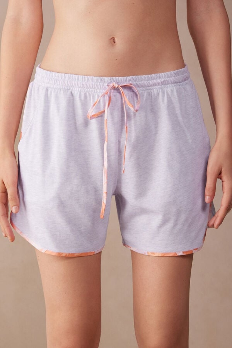 Intimissimi Iris And Apricot Supima® Ultrafresh Cotton Shorts Ljubičaste | SN-ITMSM58360