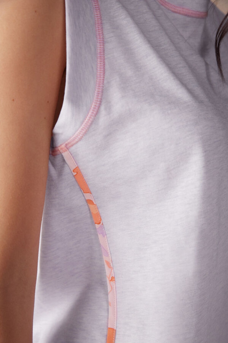 Intimissimi Iris And Apricot Ultrafresh Supima® Cotton Tank Top Ljubičaste | SN-ITMSM58362