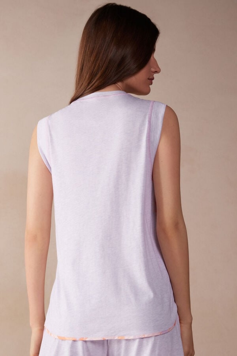 Intimissimi Iris And Apricot Ultrafresh Supima® Cotton Tank Top Ljubičaste | SN-ITMSM58362