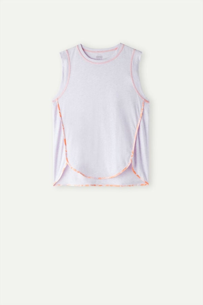 Intimissimi Iris And Apricot Ultrafresh Supima® Cotton Tank Top Ljubičaste | SN-ITMSM58362