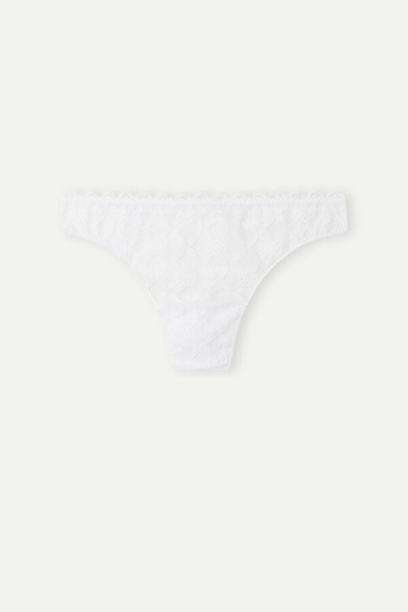 Intimissimi Lace And Microfiber Brazilian Bijele | SN-ITMSM57445