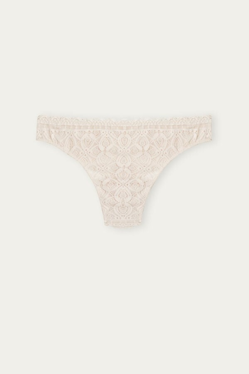 Intimissimi Lace And Microfiber Brazilian Bež | SN-ITMSM57447