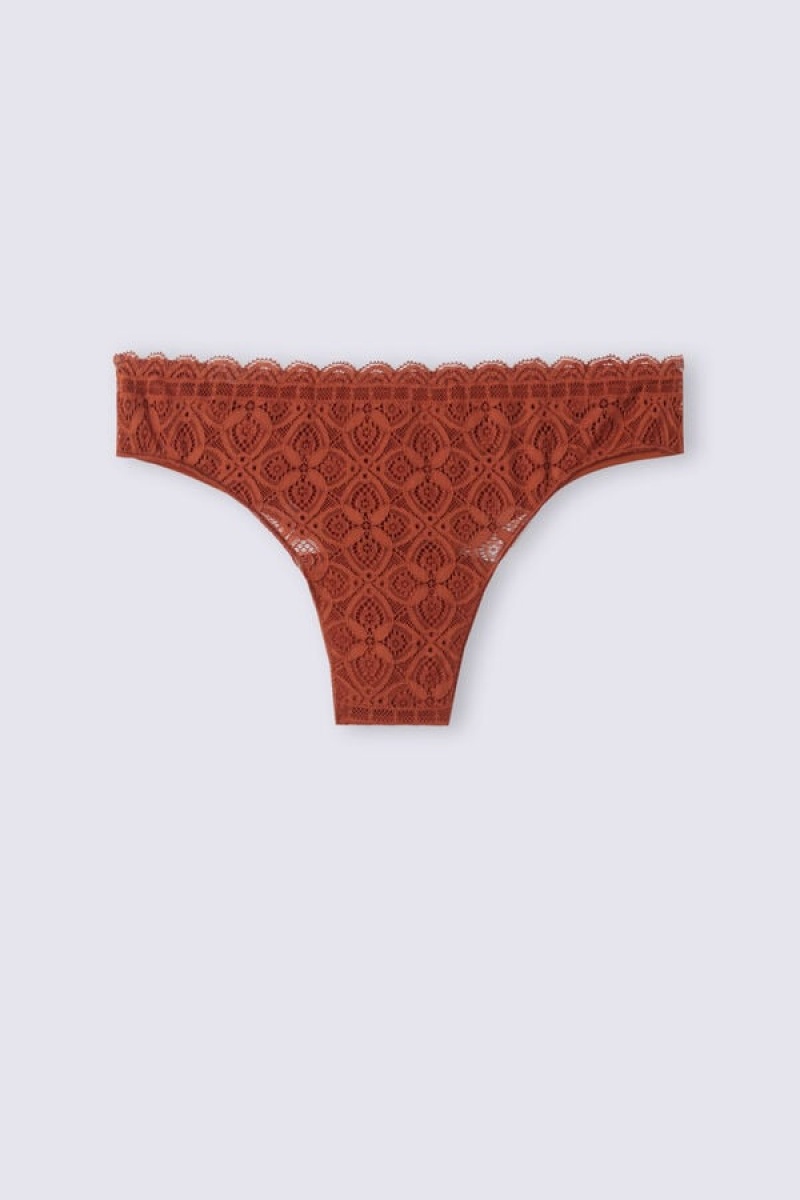 Intimissimi Lace And Microfiber Brazilian Narančaste | SN-ITMSM57471