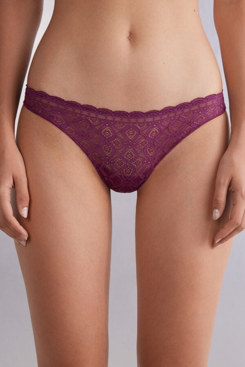 Intimissimi Lace And Microfiber Brazilian | SN-ITMSM57472