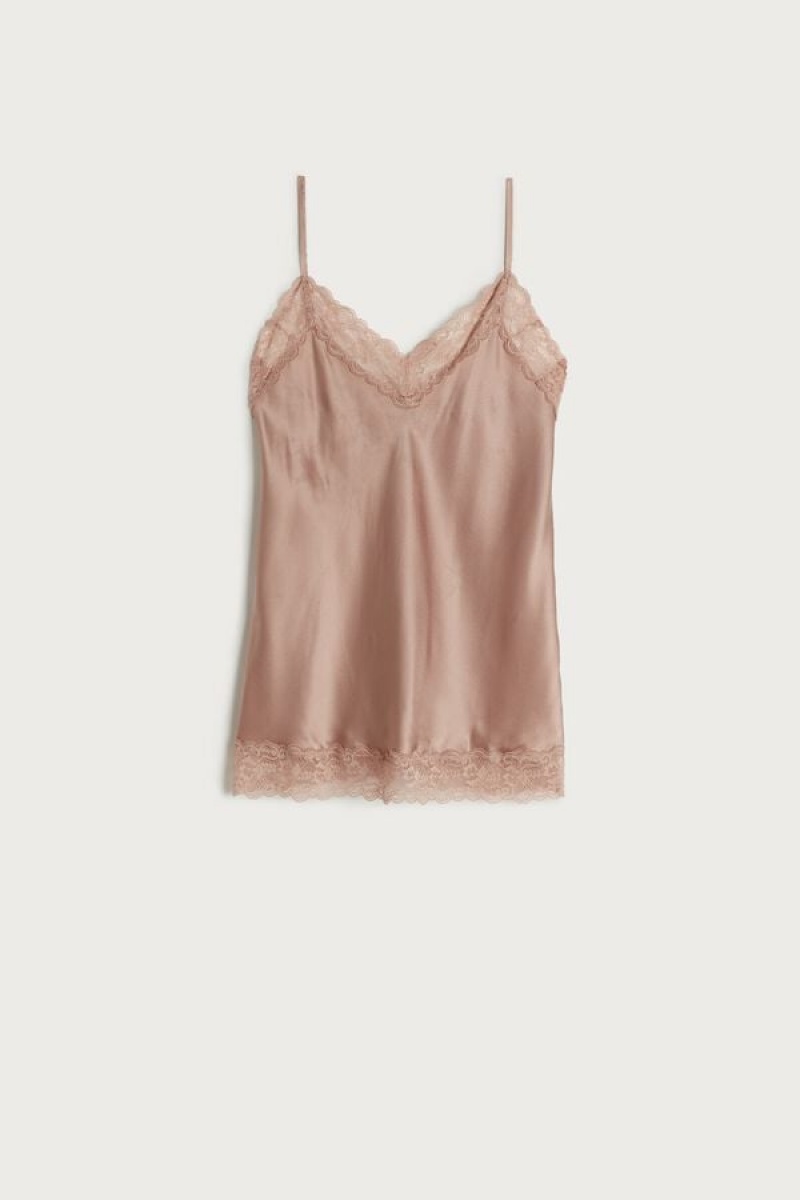 Intimissimi Lace And Silk Top Bež | SN-ITMSM57939