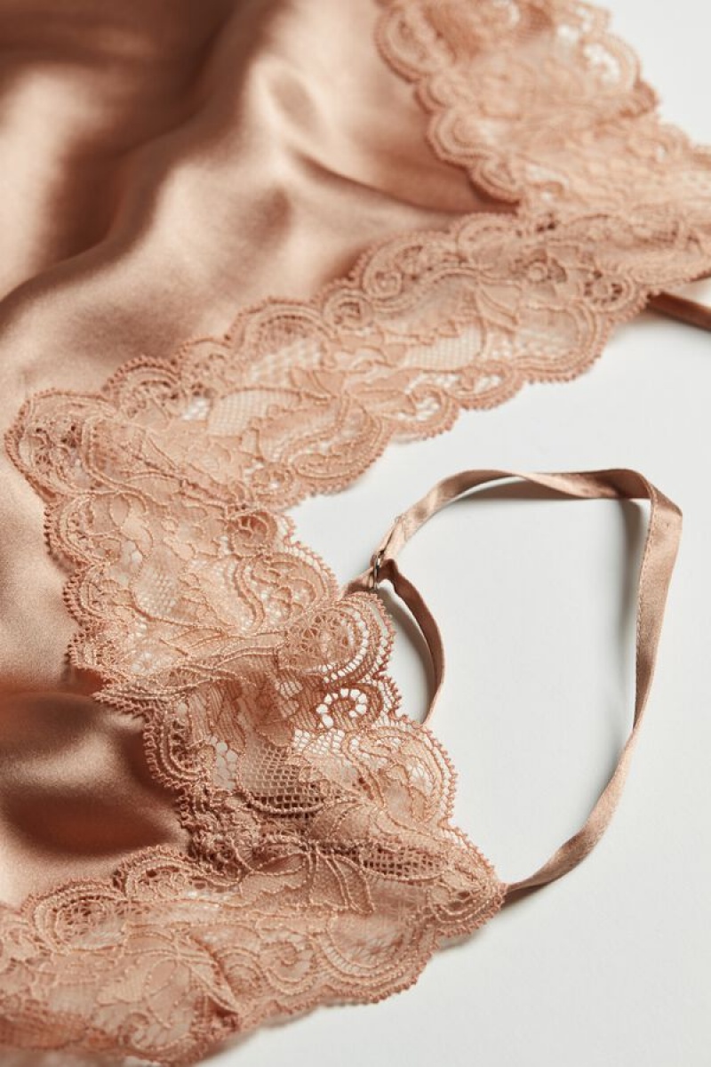 Intimissimi Lace And Silk Top Bež | SN-ITMSM57939