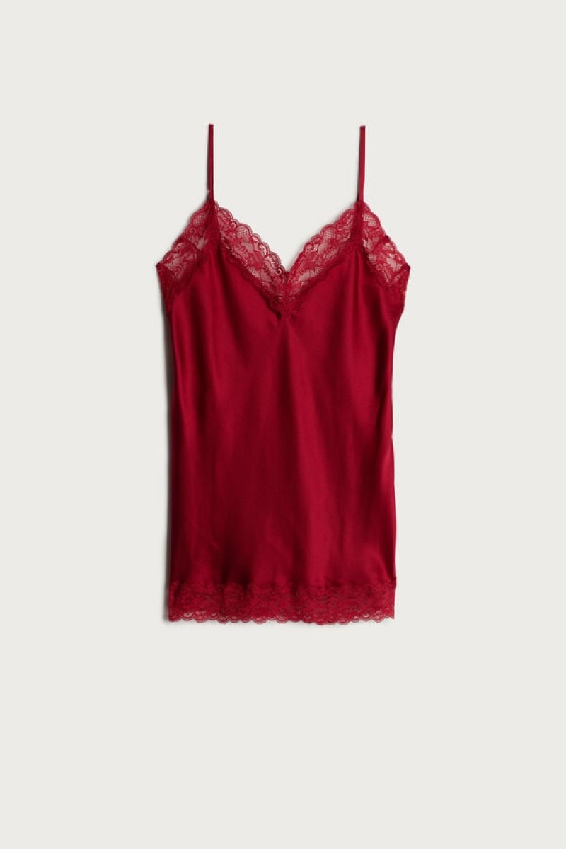 Intimissimi Lace And Silk Top Crvene | SN-ITMSM57918