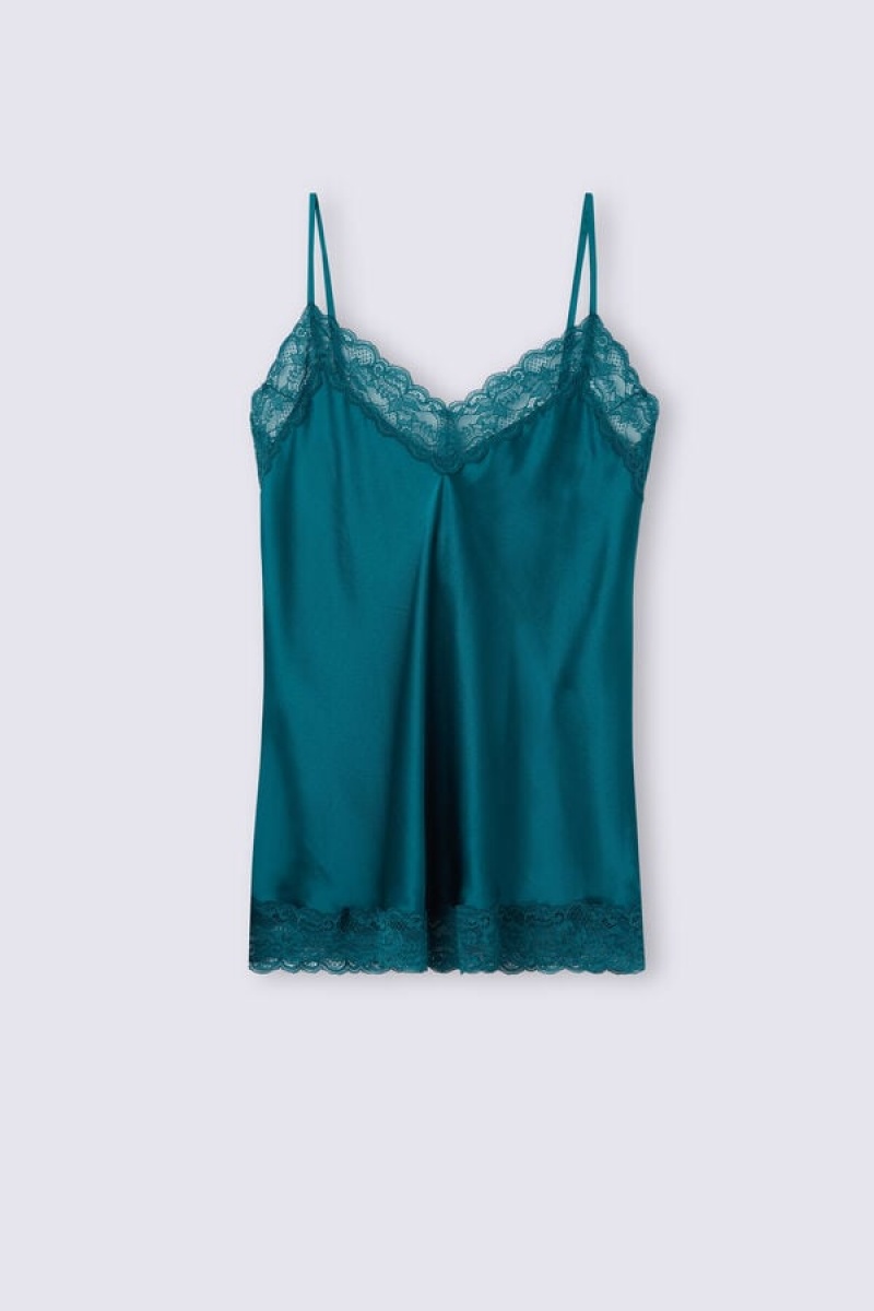 Intimissimi Lace And Silk Top Plave | SN-ITMSM58006