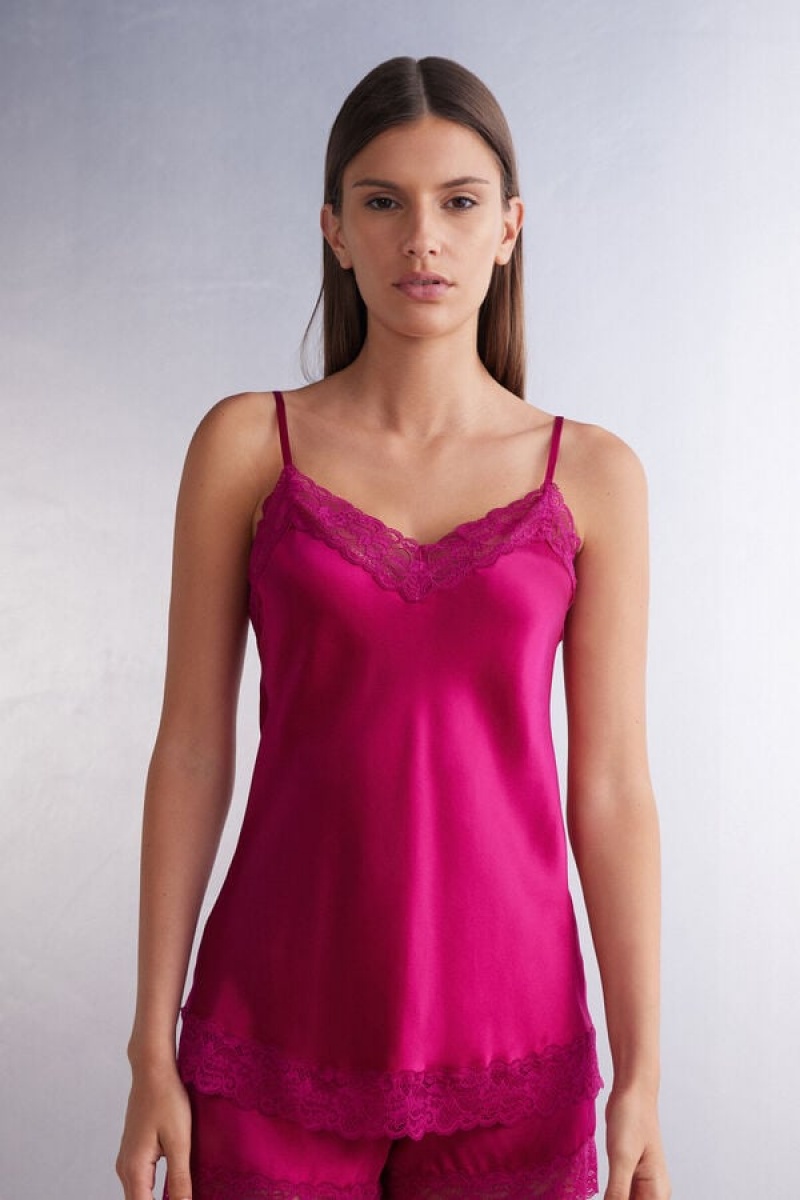 Intimissimi Lace And Silk Top Roze | SN-ITMSM58008