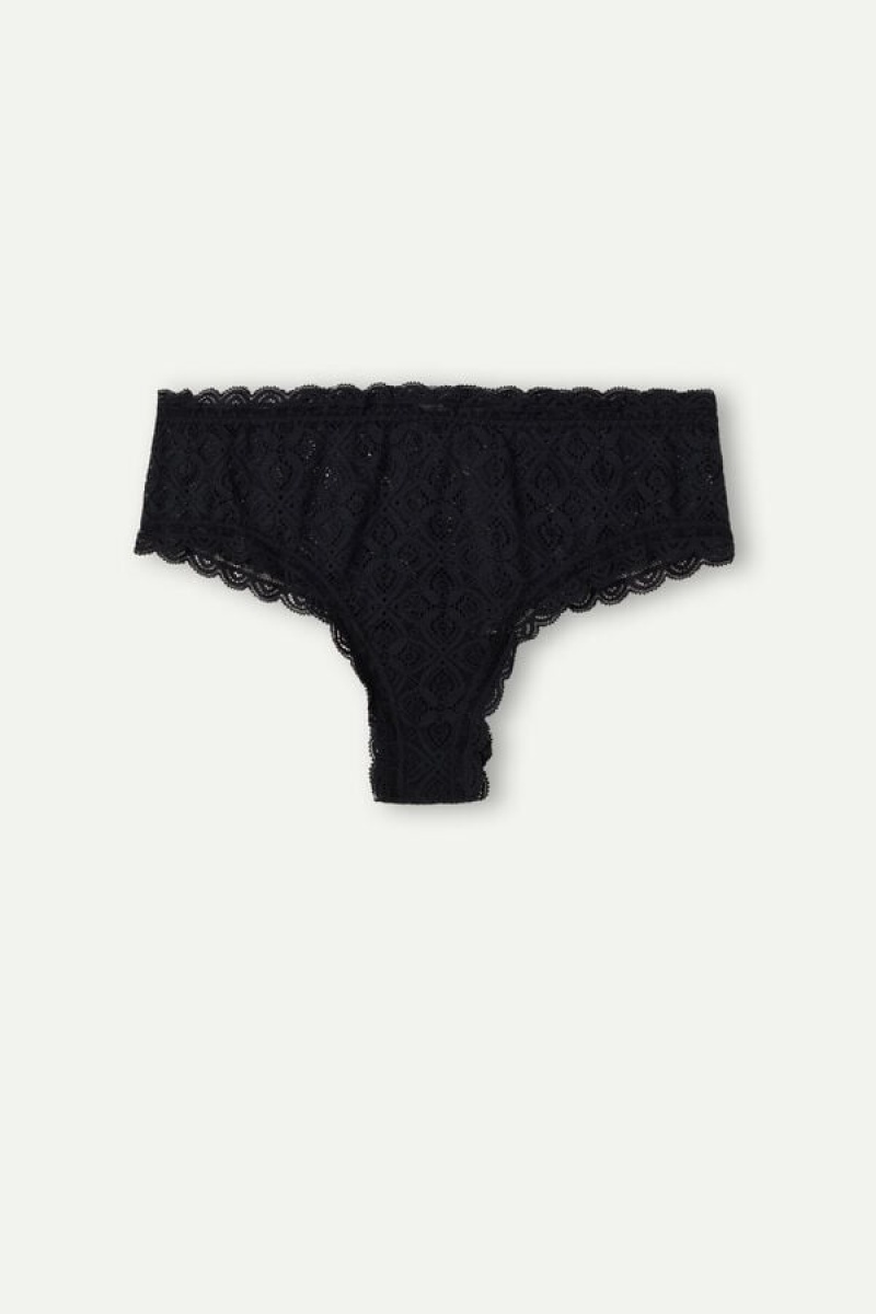 Intimissimi Lace Hipster Brazilian Crne | SN-ITMSM57677