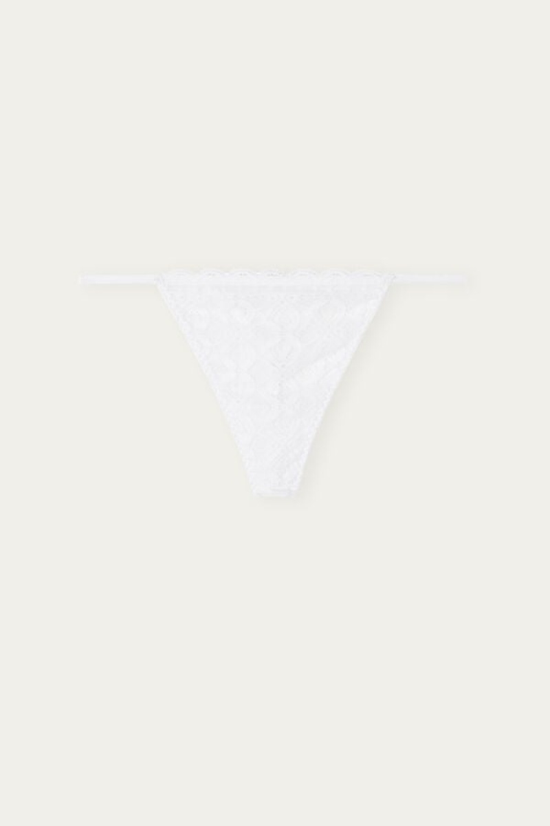 Intimissimi Lace String Thong Bijele | SN-ITMSM57713