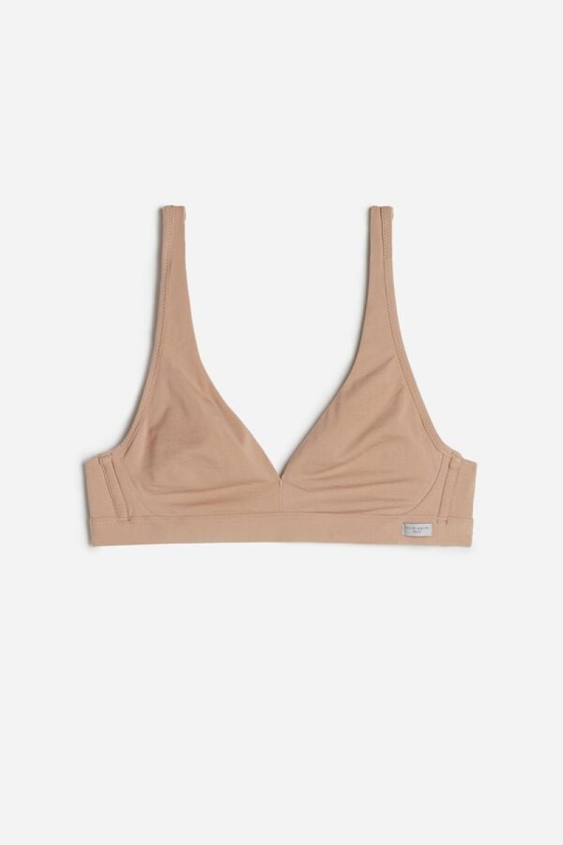 Intimissimi Lara Cotton Triangle Bra Bež | SN-ITMSM56609