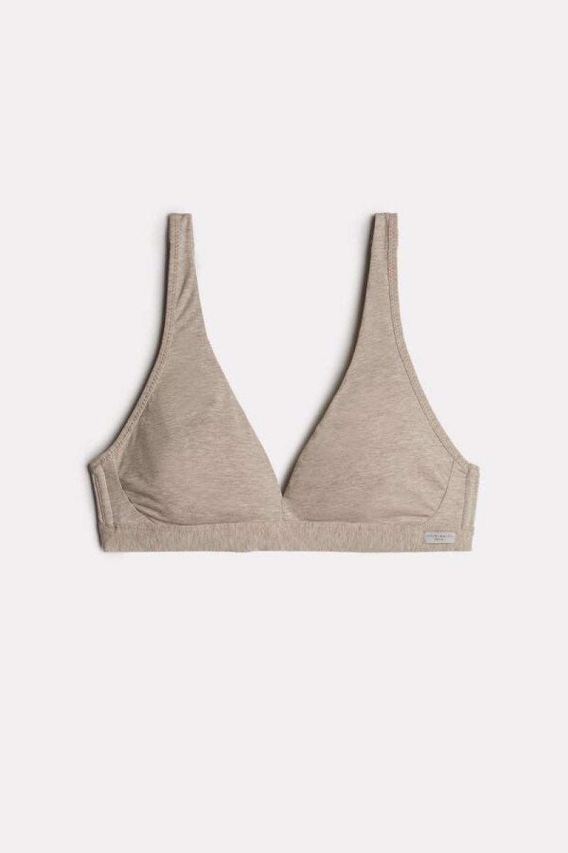 Intimissimi Lara Cotton Triangle Bra Bež | SN-ITMSM56613