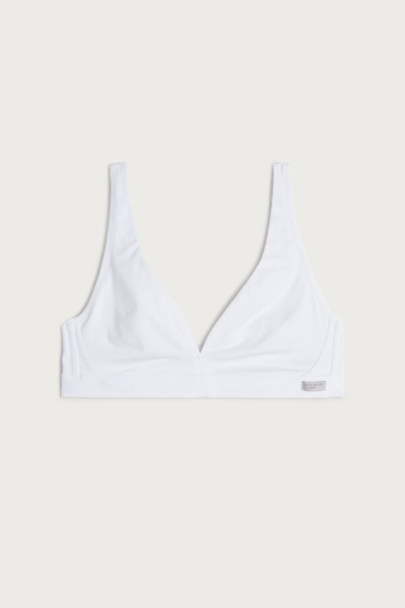 Intimissimi Lara Cotton Triangle Bra Bijele | SN-ITMSM56603