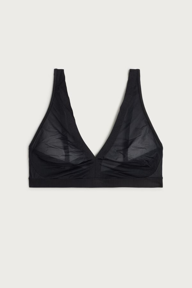 Intimissimi Lara Invisible Touch Triangle Bra Crne | SN-ITMSM56616