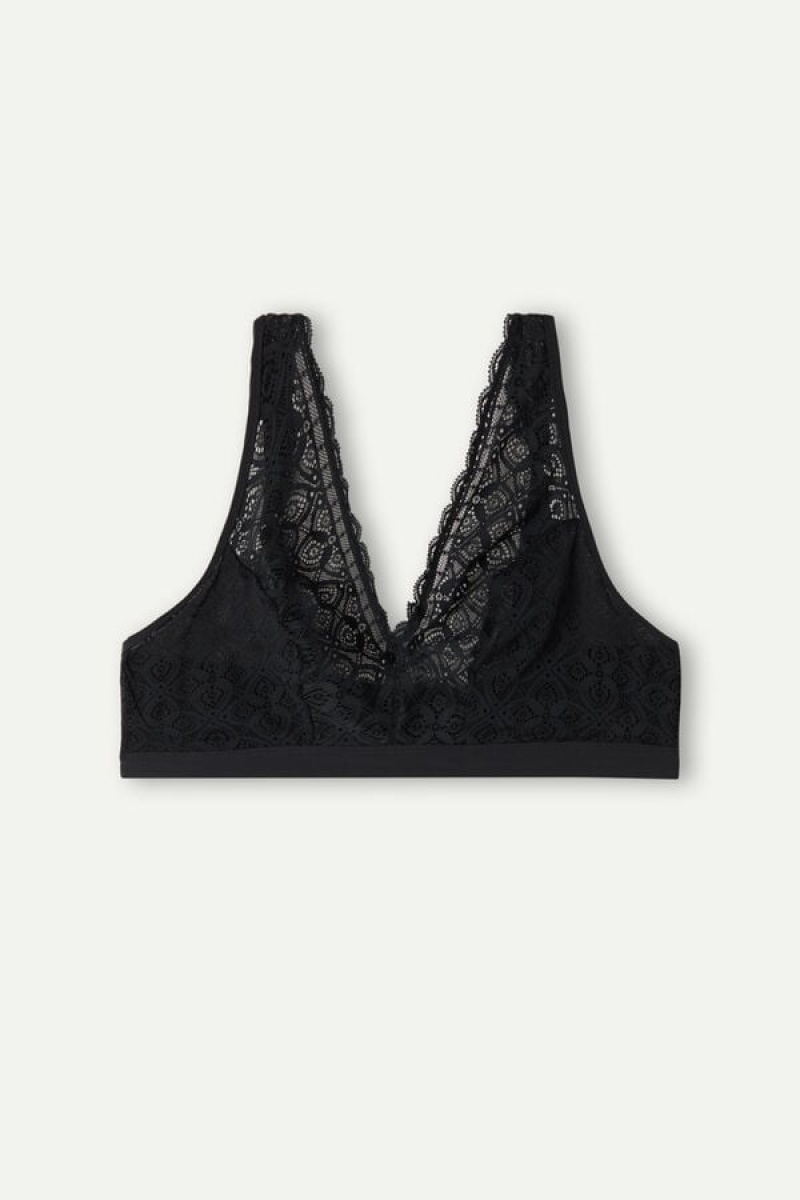 Intimissimi Lara Triangle Bra In Lace Crne | SN-ITMSM56653