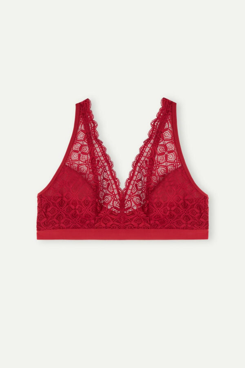 Intimissimi Lara Triangle Bra In Lace Crvene | SN-ITMSM56847