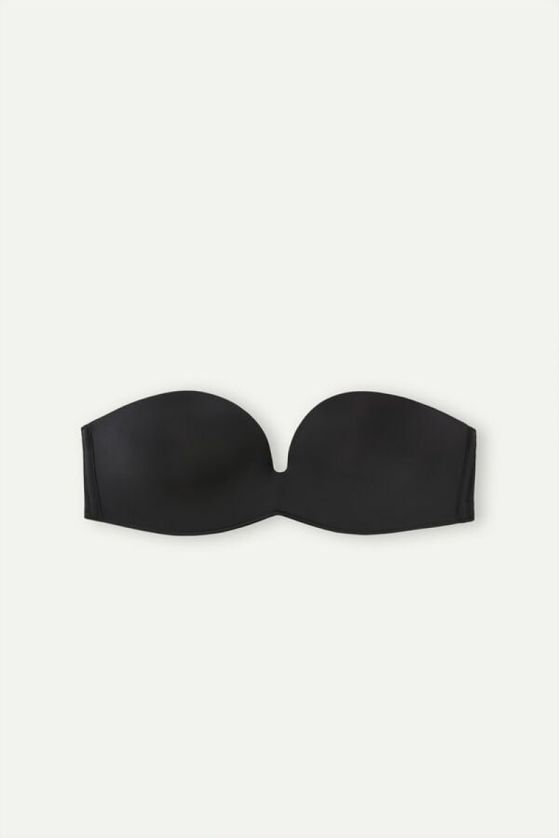 Intimissimi Laura Bandeau Bra In Ultralight Microfiber Crne | SN-ITMSM56933