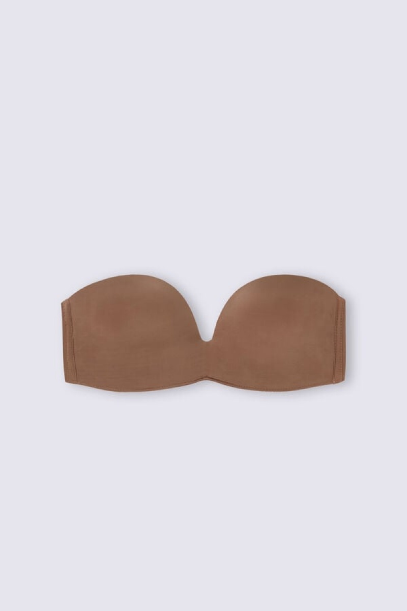 Intimissimi Laura Bandeau Bra In Ultralight Microfiber Bež | SN-ITMSM56936