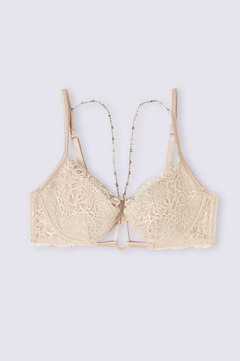 Intimissimi Living In Luxe Demi-cup Balconette Bra Bež | SN-ITMSM56590