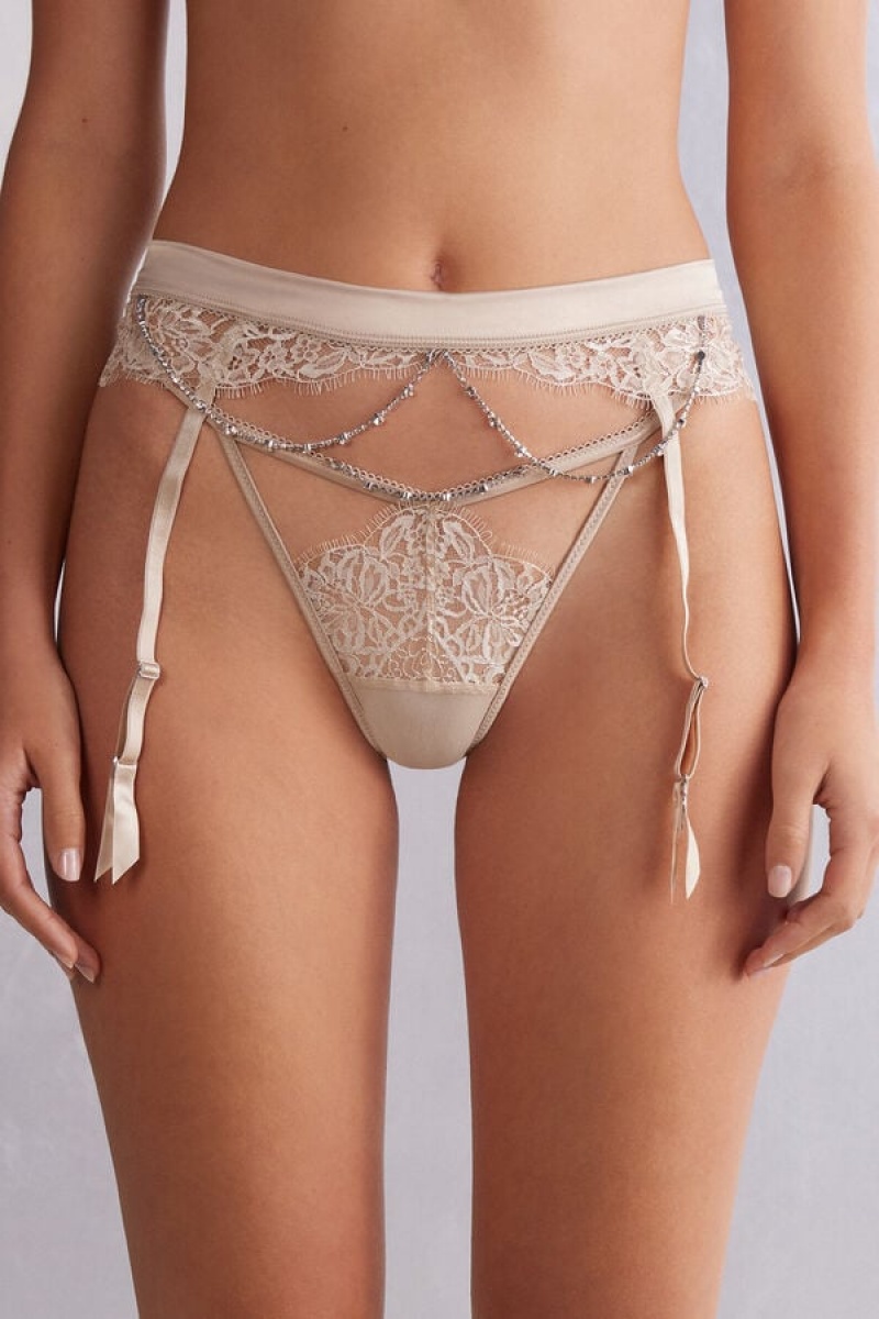 Intimissimi Living In Luxe Garter Belt Bež | SN-ITMSM57901