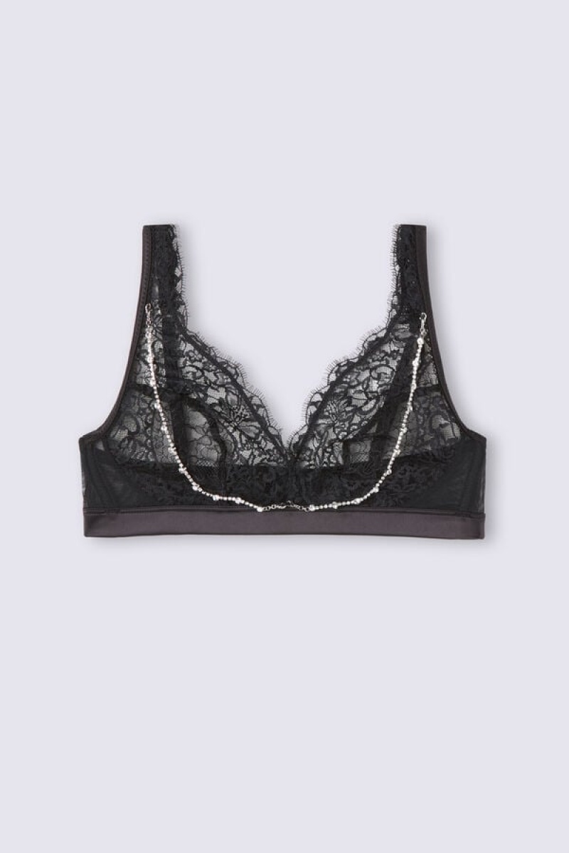 Intimissimi Living In Luxe Lara Triangle Bra Crne | SN-ITMSM56902