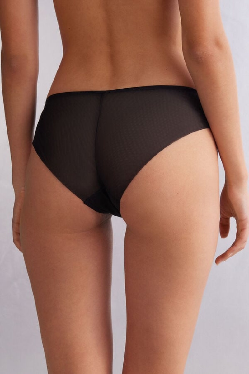 Intimissimi Living In Luxe Panties Crne | SN-ITMSM57641