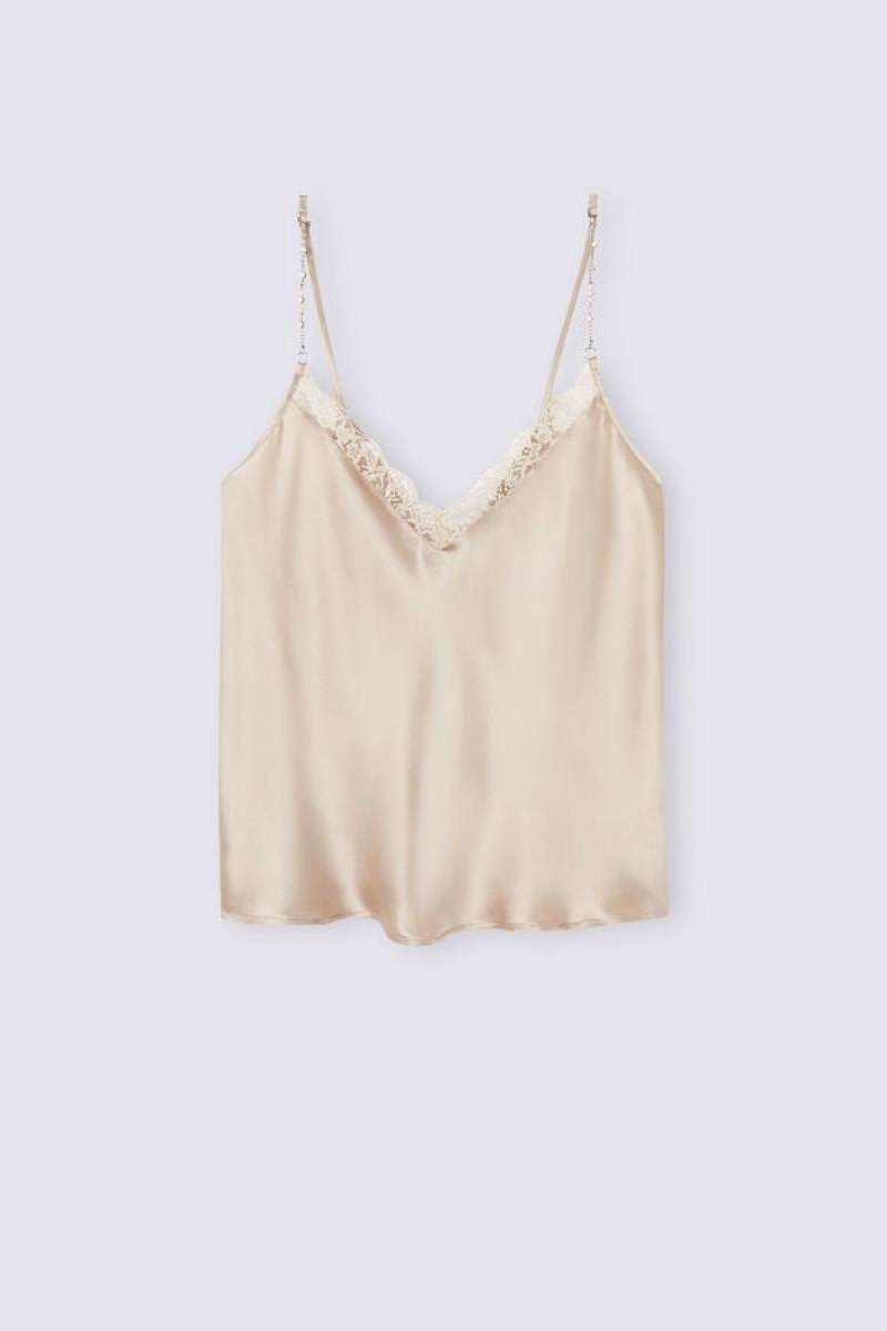 Intimissimi Living In Luxe Silk Camisole Bež | SN-ITMSM58024