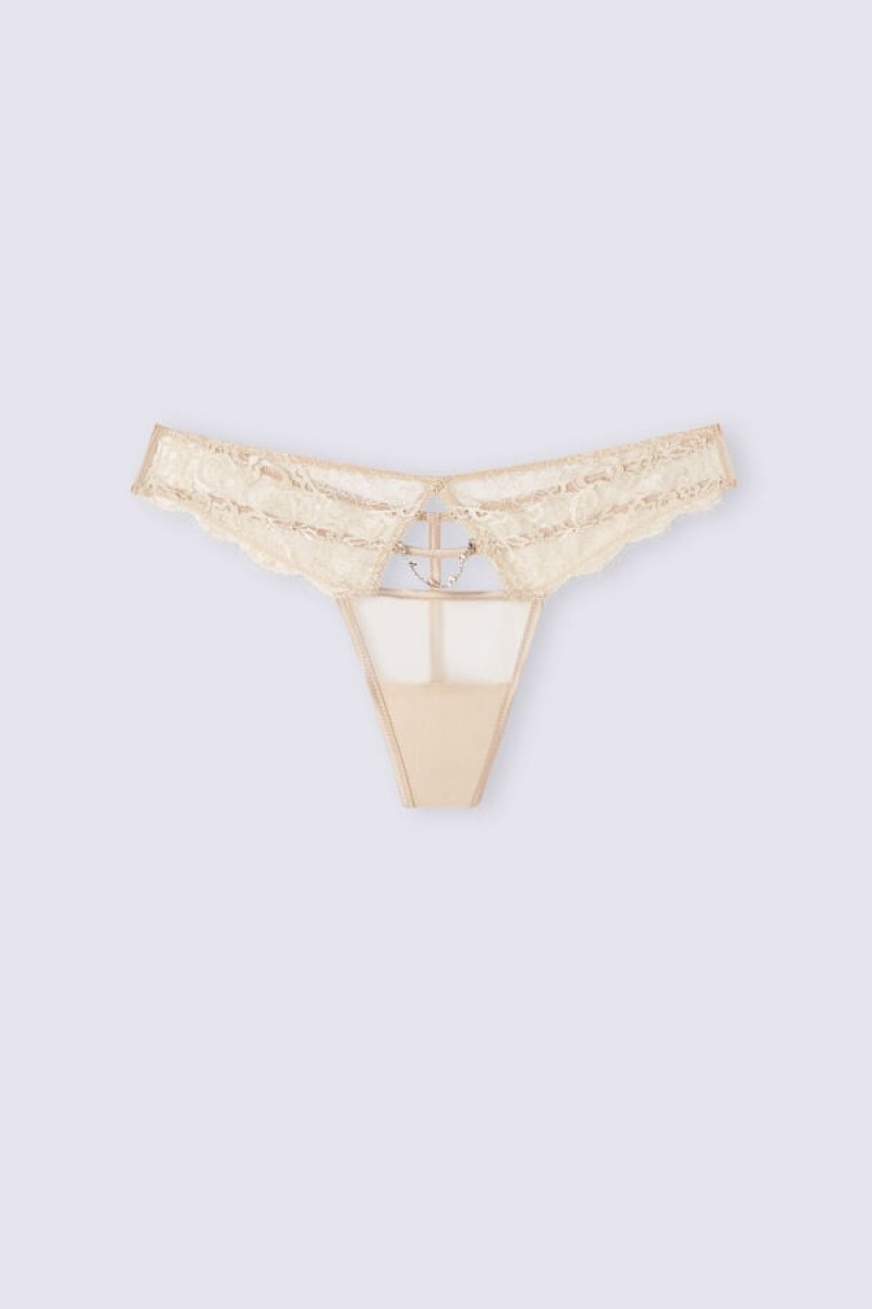 Intimissimi Living In Luxe Thong Bež | SN-ITMSM57763