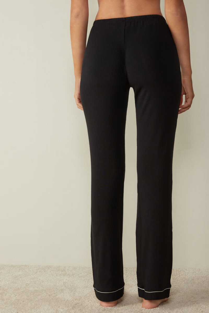 Intimissimi Long Micromodal Trousers Crne | SN-ITMSM58190