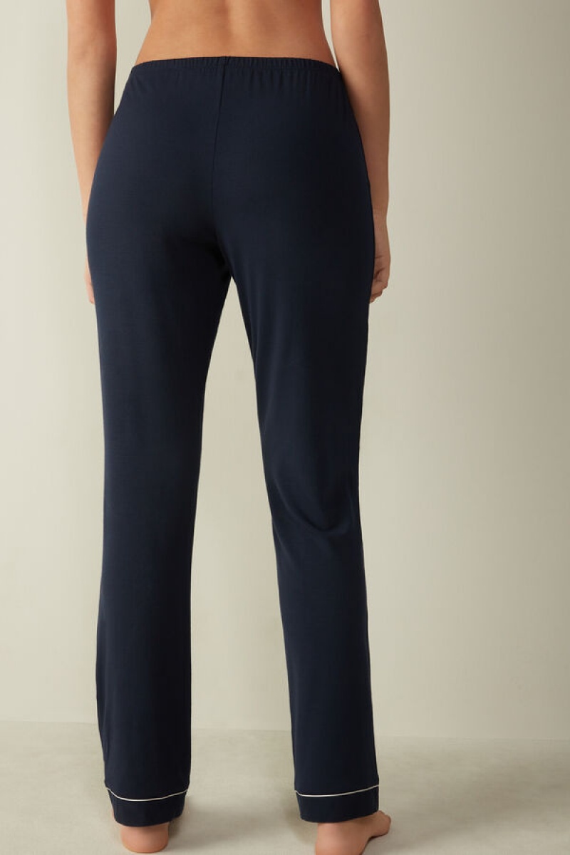 Intimissimi Long Micromodal Trousers Plave | SN-ITMSM58206