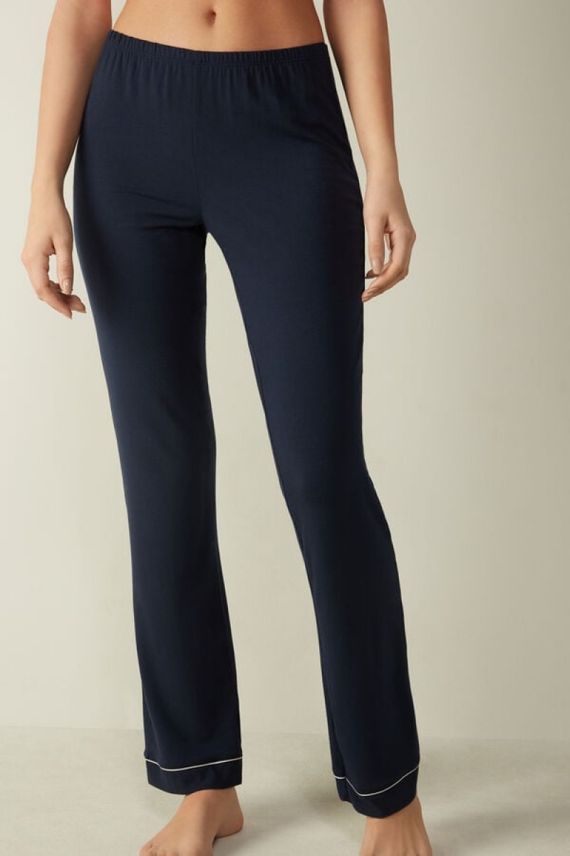 Intimissimi Long Micromodal Trousers Plave | SN-ITMSM58206