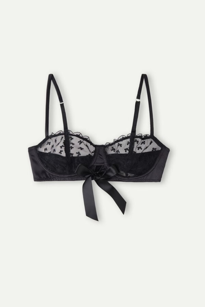 Intimissimi Love Cadeau Balconette Bra Crne | SN-ITMSM57265