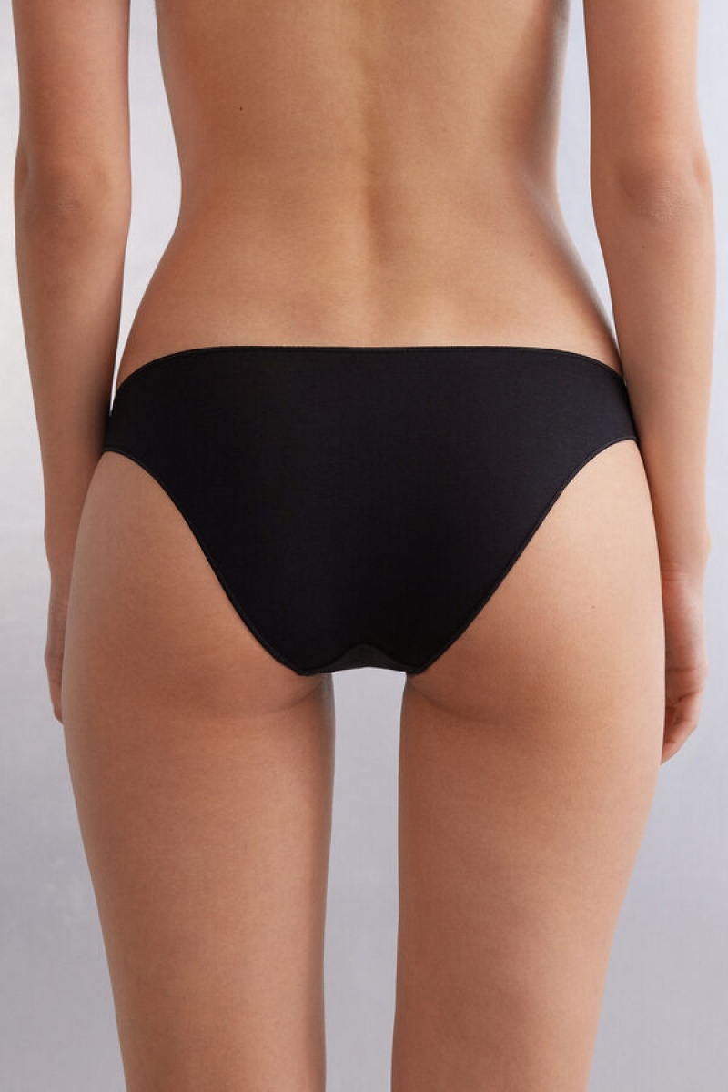 Intimissimi Low Rise Cotton Panties Crne | SN-ITMSM57586