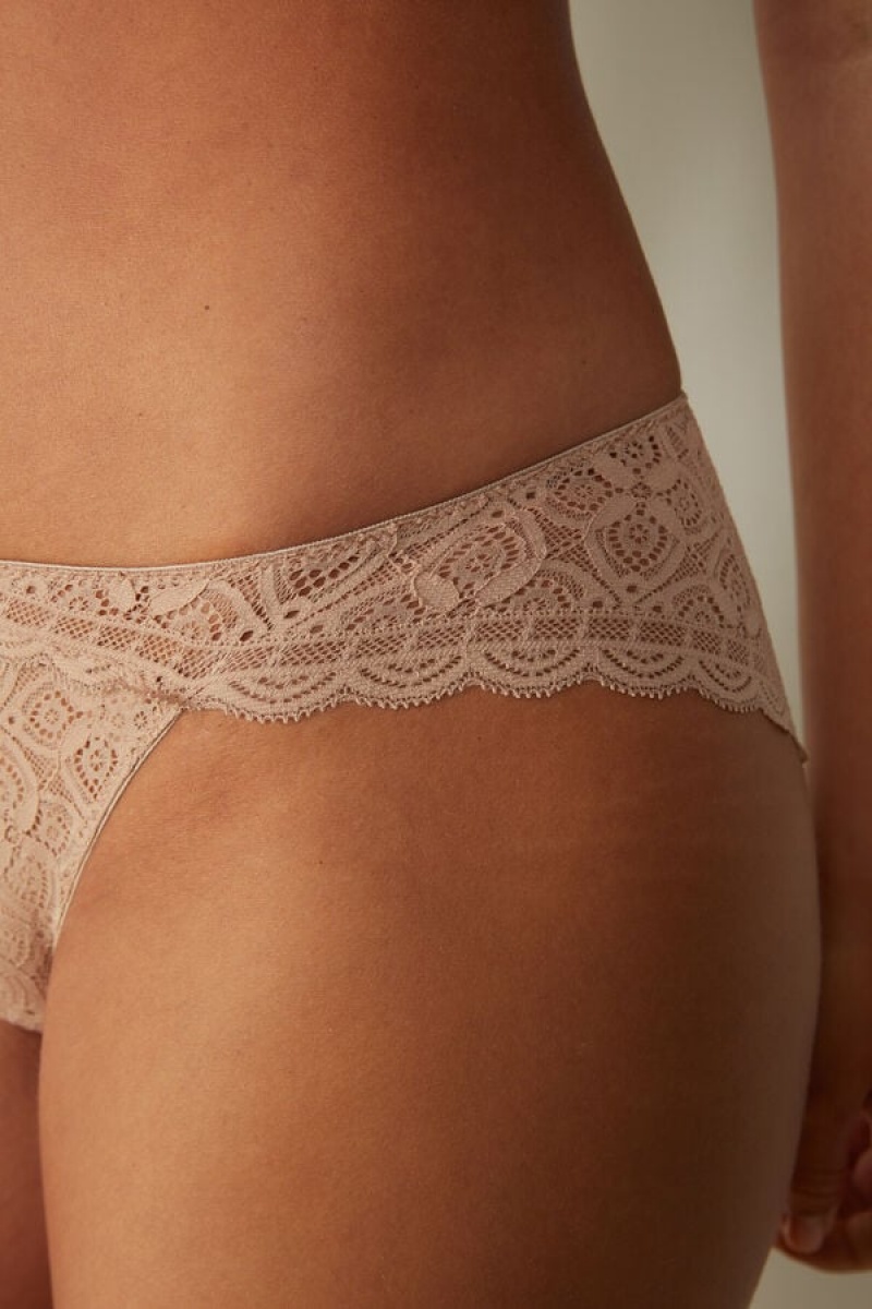 Intimissimi Low Rise Lace Panties Bež | SN-ITMSM57566