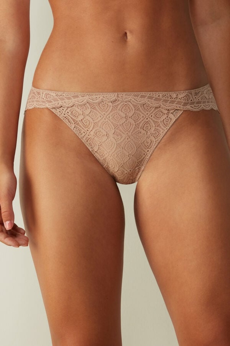 Intimissimi Low Rise Lace Panties Bež | SN-ITMSM57566