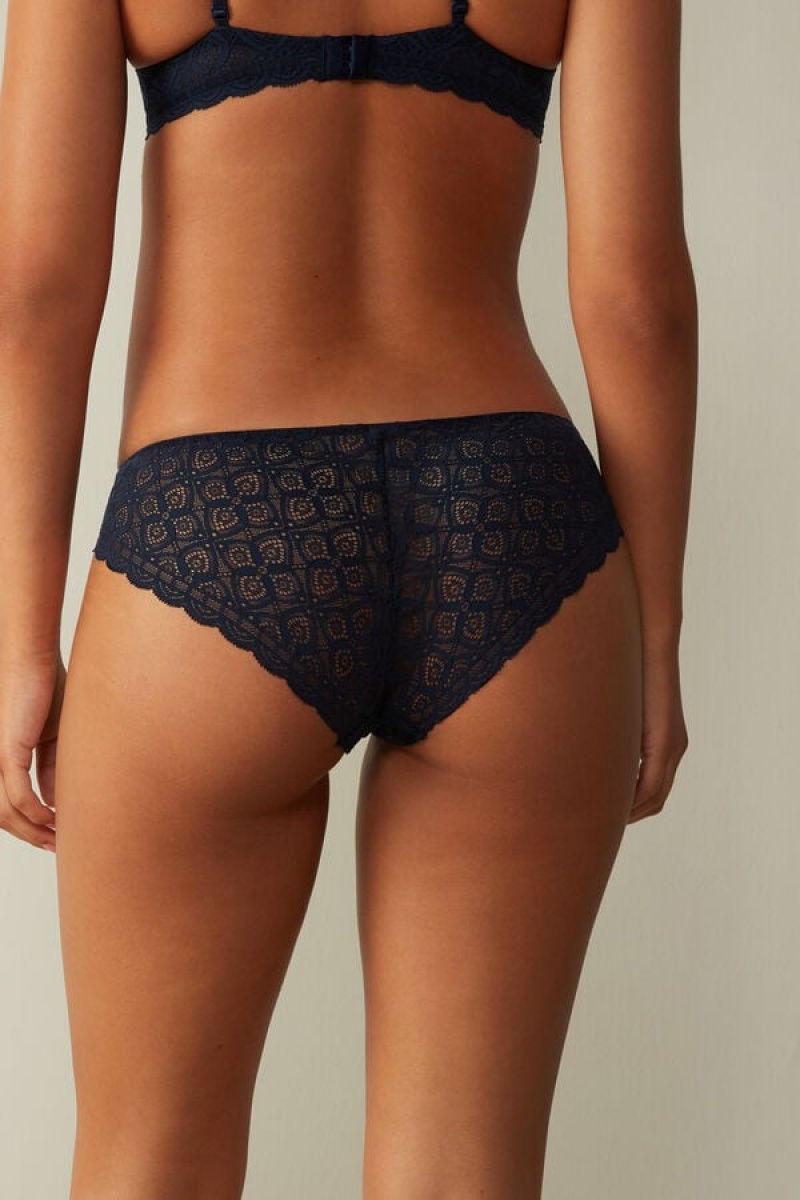 Intimissimi Low Rise Lace Panties Plave | SN-ITMSM57560