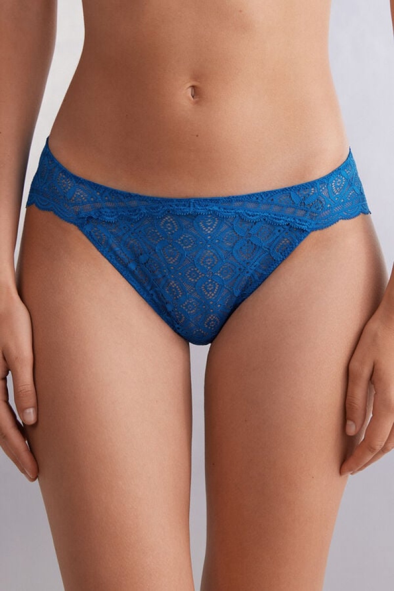 Intimissimi Low Rise Lace Panties Plave | SN-ITMSM57602